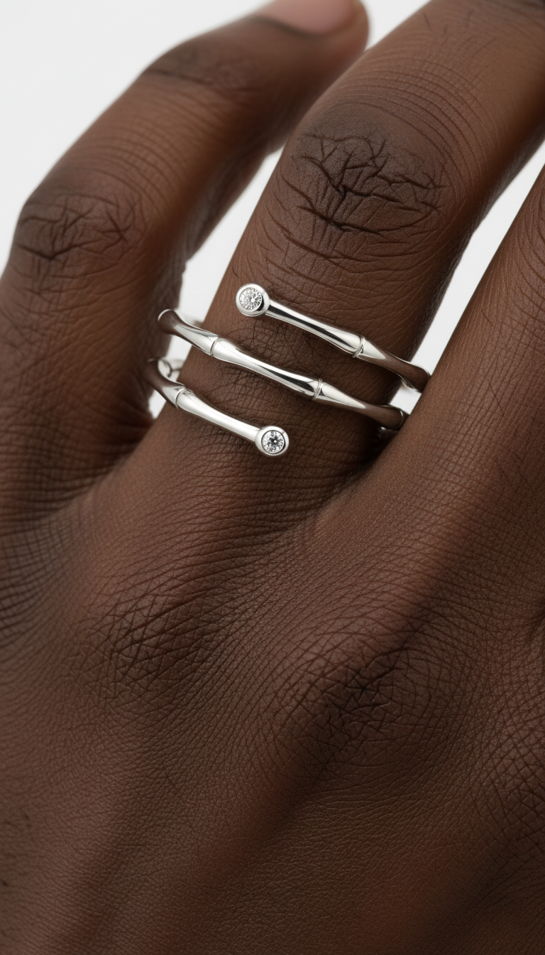Moonlit Swirl Ring