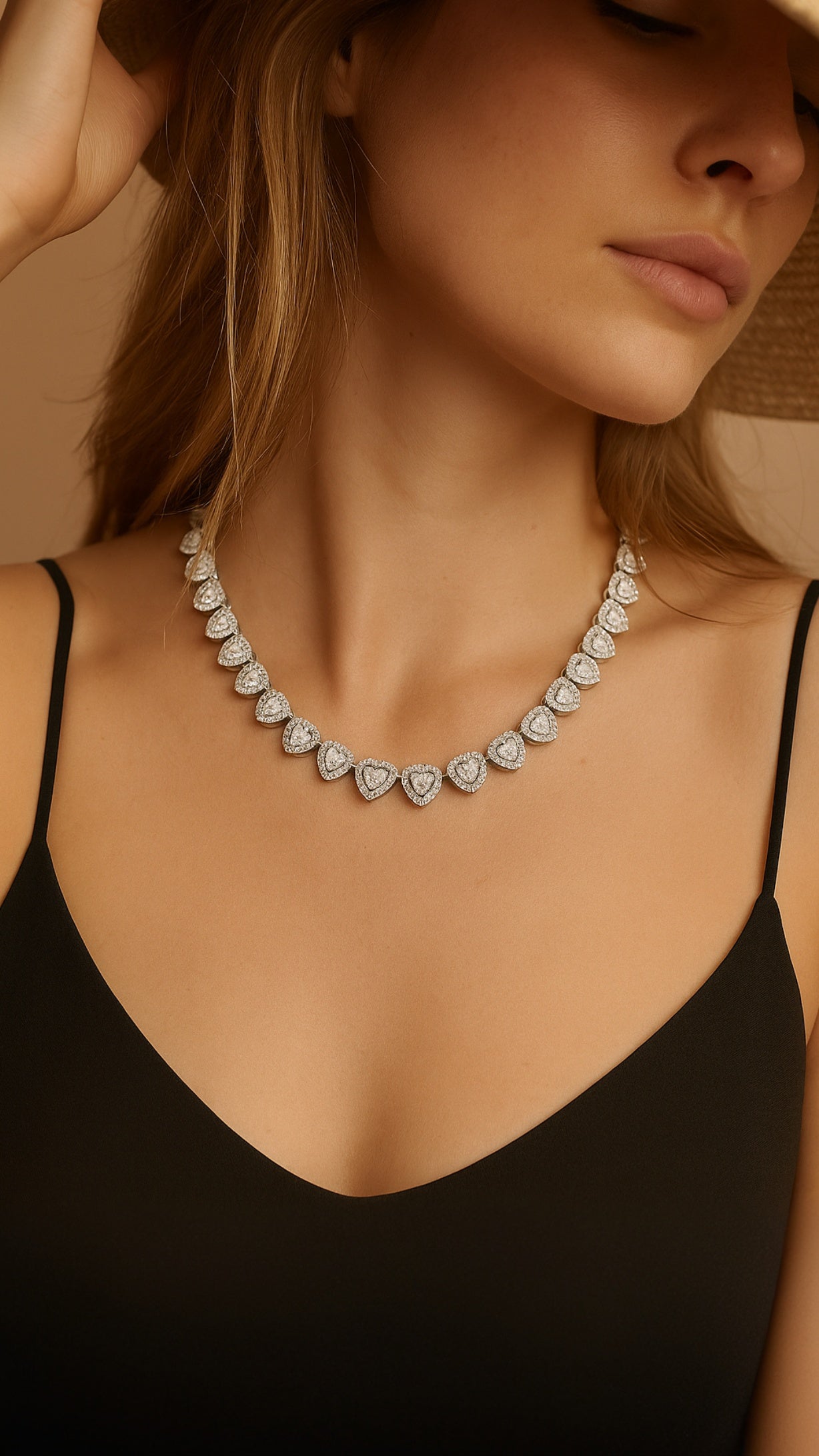 Crystal Hearts Necklace