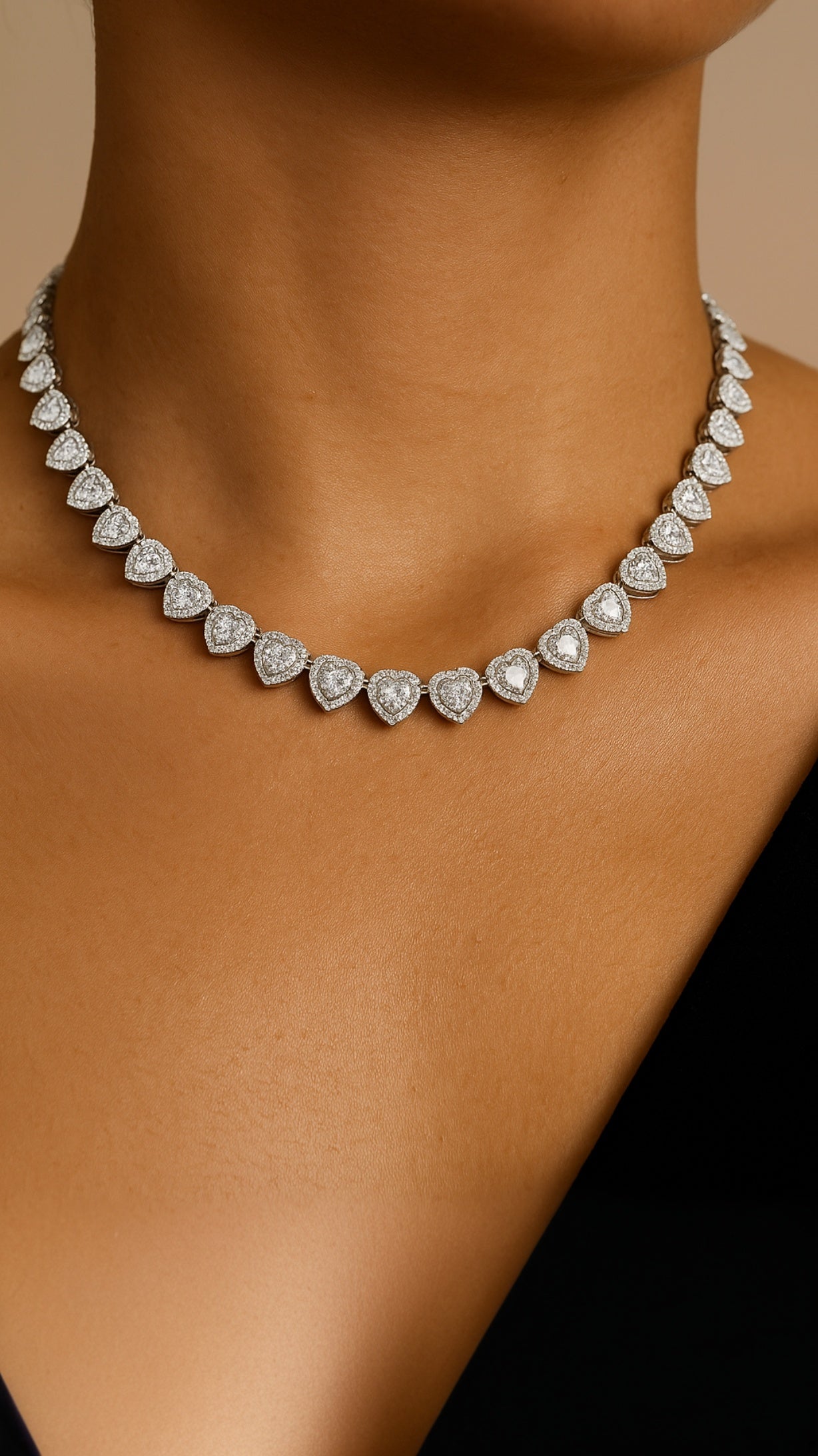 Crystal Hearts Necklace