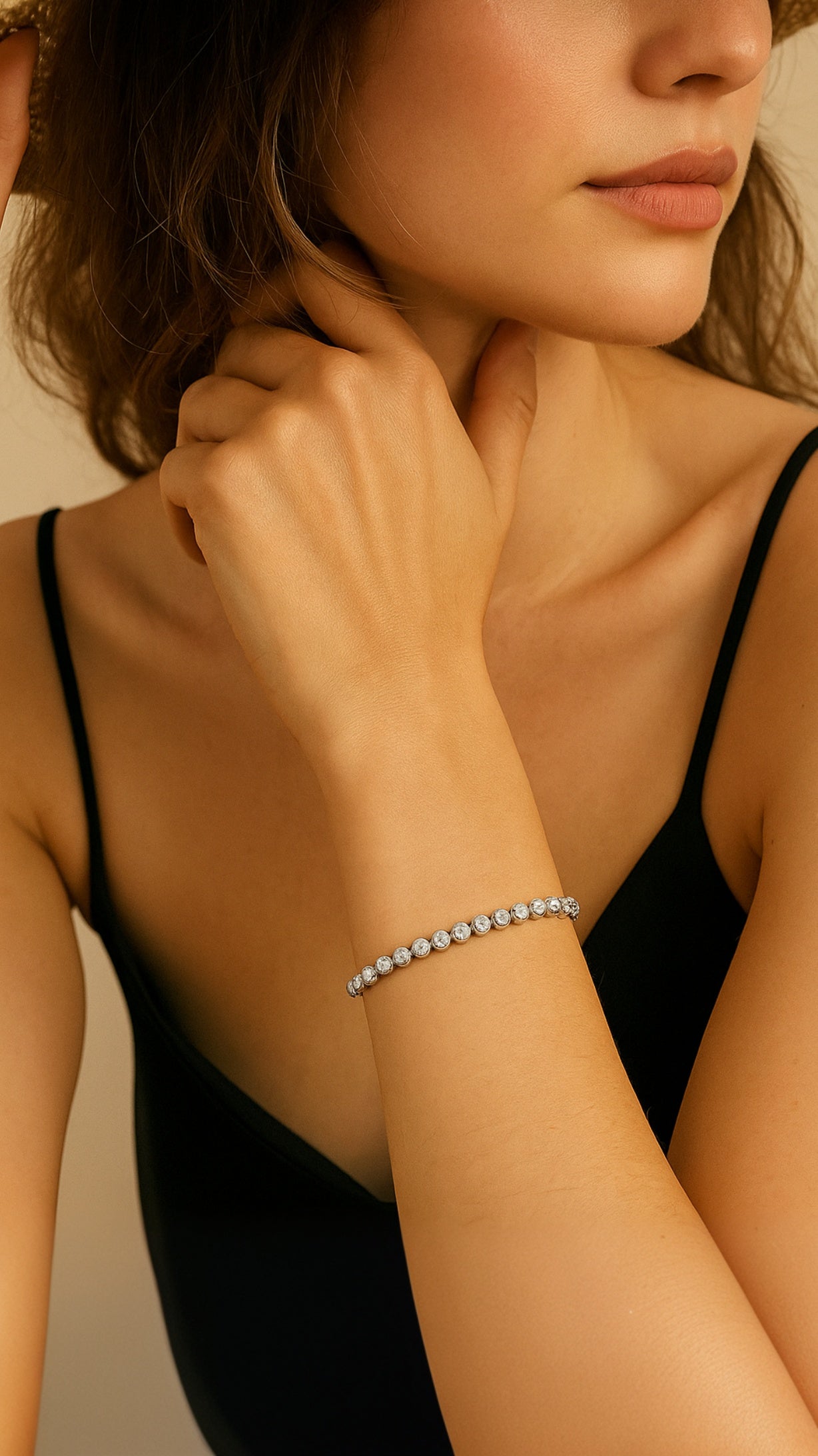 Pulsera de piedra lunar con órbita