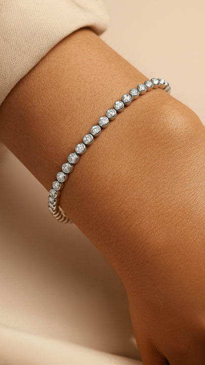 Pulsera de piedra lunar con órbita