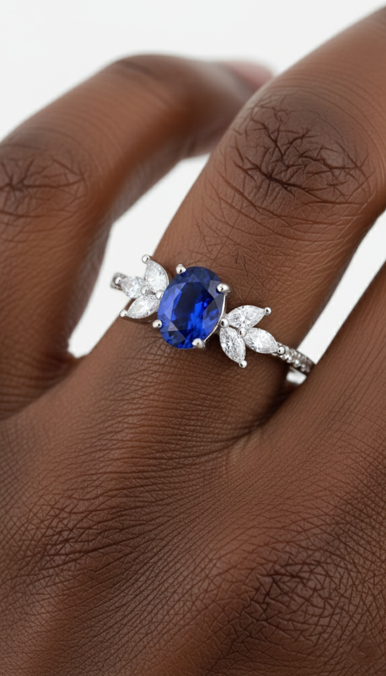 Anillo de serenata de zafiro