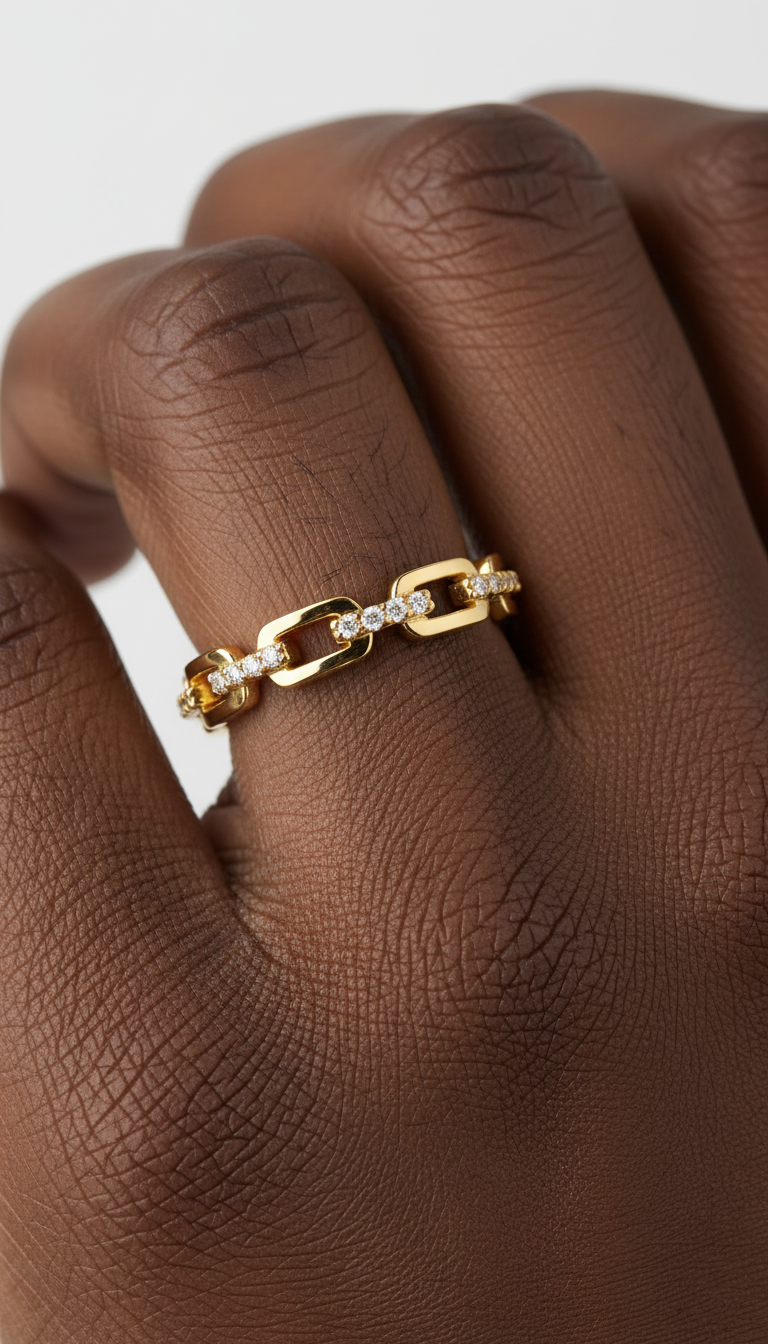 Rostfritt Stål Glittrande Ring