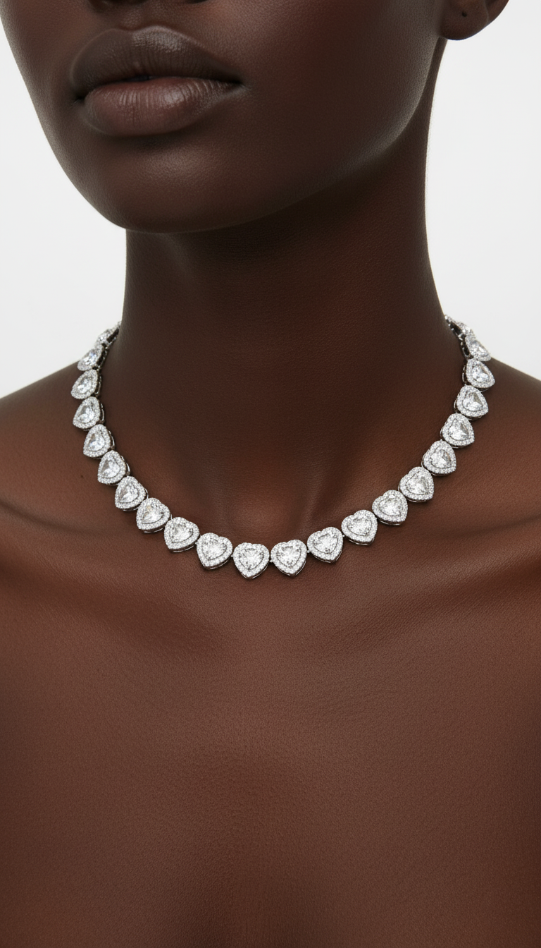 Crystal Hearts Necklace