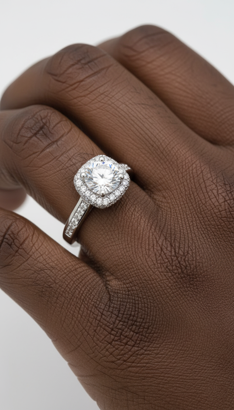 Anillo de diamantes majestuoso