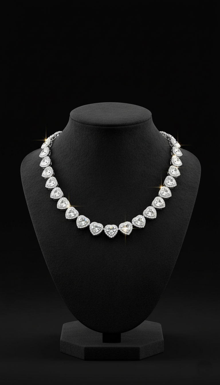 Crystal Hearts Necklace