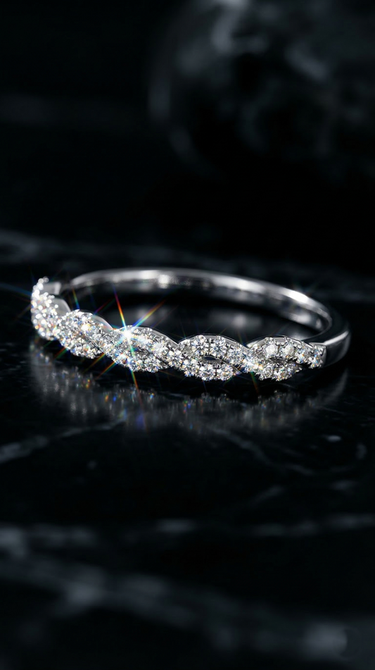 Sparkling Swirl Ring