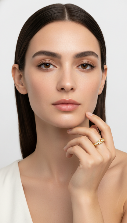 Rostfritt Stål Glittrande Ring