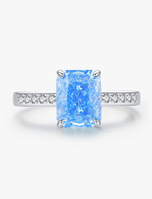 Aquamarine Edge Ring - Diamoray