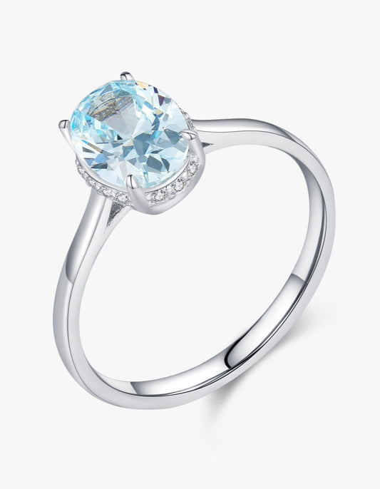 Aquamarine Radiance Ring - Diamoray