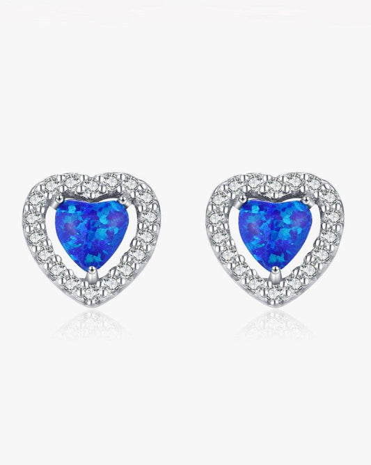 Azure Heart Earrings - Diamoray