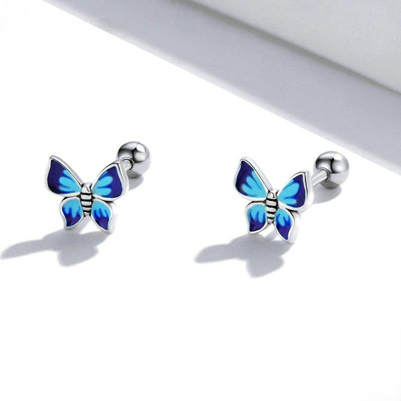 Blue Monarch Earrings - Diamoray