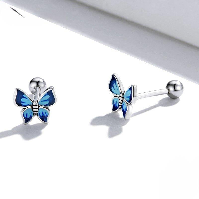 Blue Monarch Earrings - Diamoray