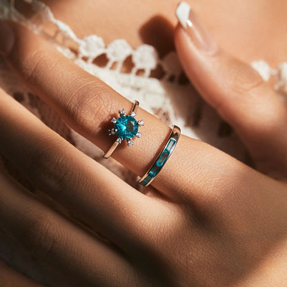 Cyan Cascade Ring - Diamoray