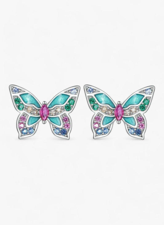 Gleaming Butterfly Earrings - Diamoray