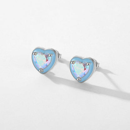 Iridescent Love Earrings - Diamoray