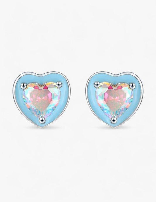 Iridescent Love Earrings - Diamoray