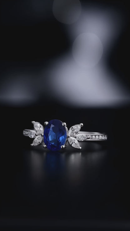 Anillo de serenata de zafiro