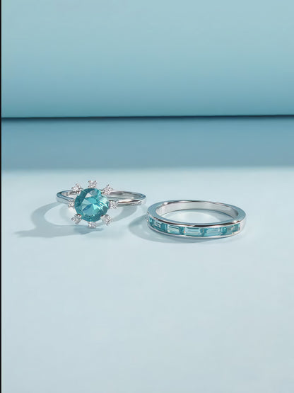 Cyan Cascade Ring