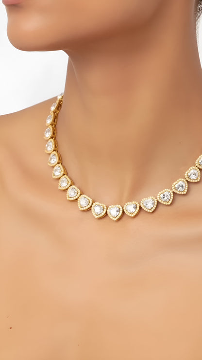 Crystal Hearts Necklace