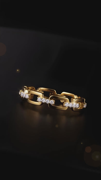 Rostfritt Stål Glittrande Ring