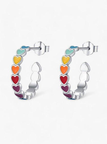 Rainbow Heartstring Earrings - Diamoray