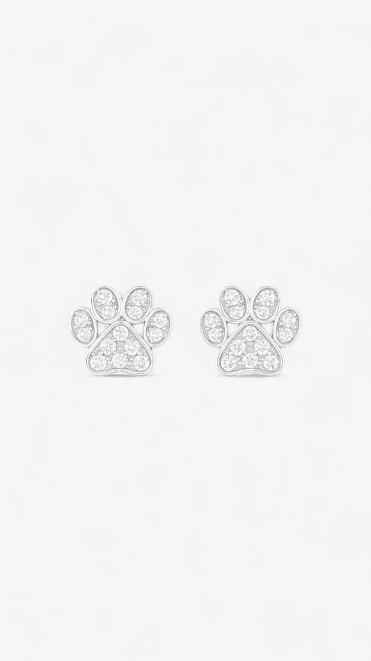 Pendientes preciosos con huellas de patas