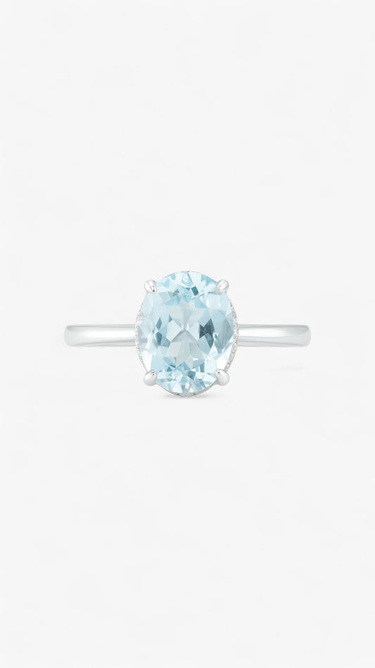 Anillo de resplandor de aguamarina
